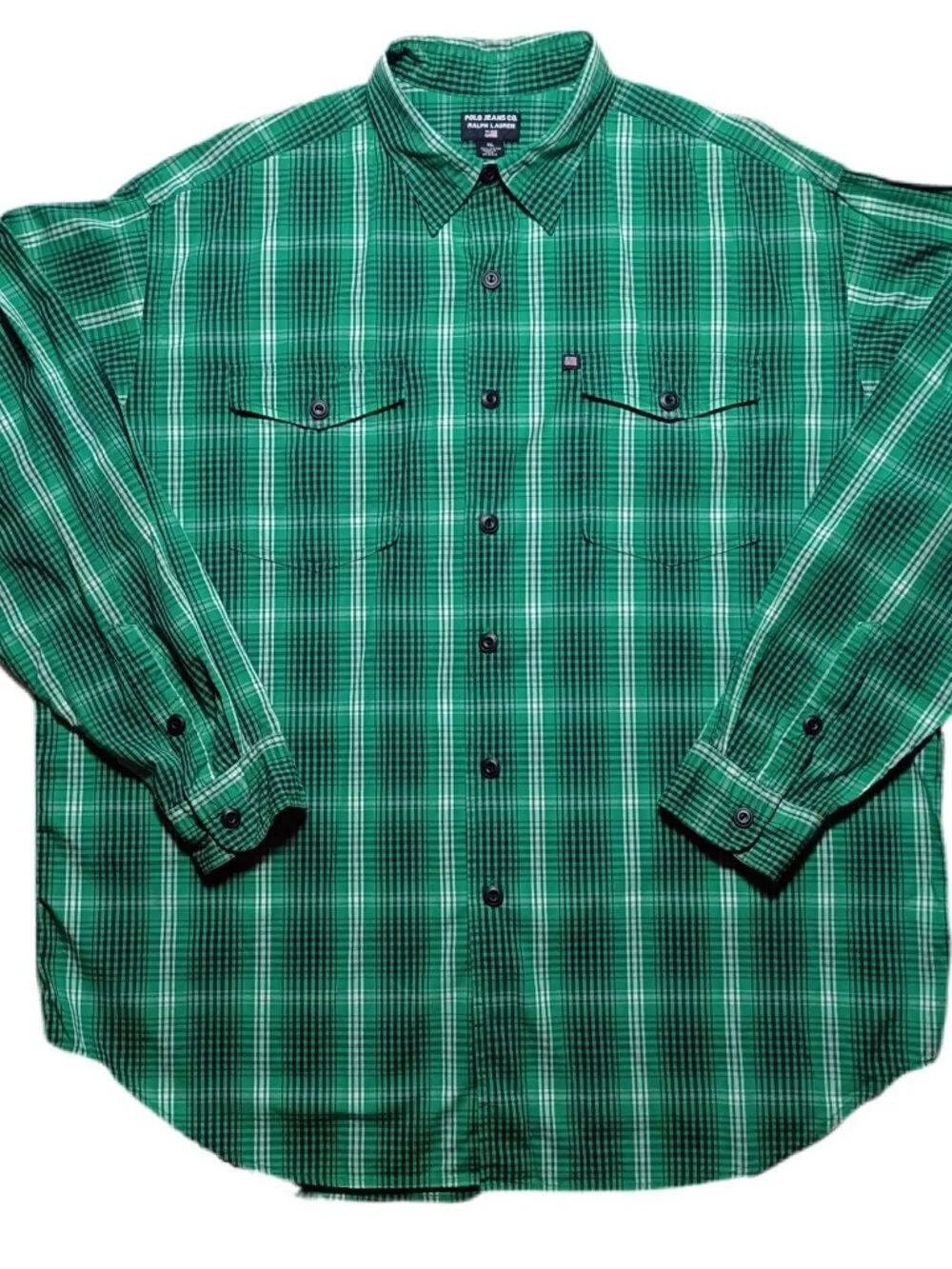 Polo Jeans Co Ralph Lauren Men’s Plaid Button Shirt XL Cowboy Western